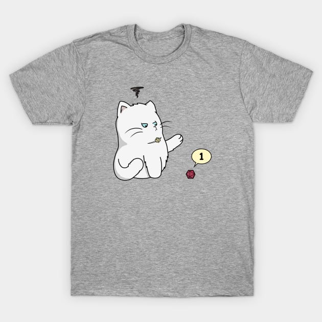 Gaming Cat (Crit Happens) T-Shirt by Ahundredatlas